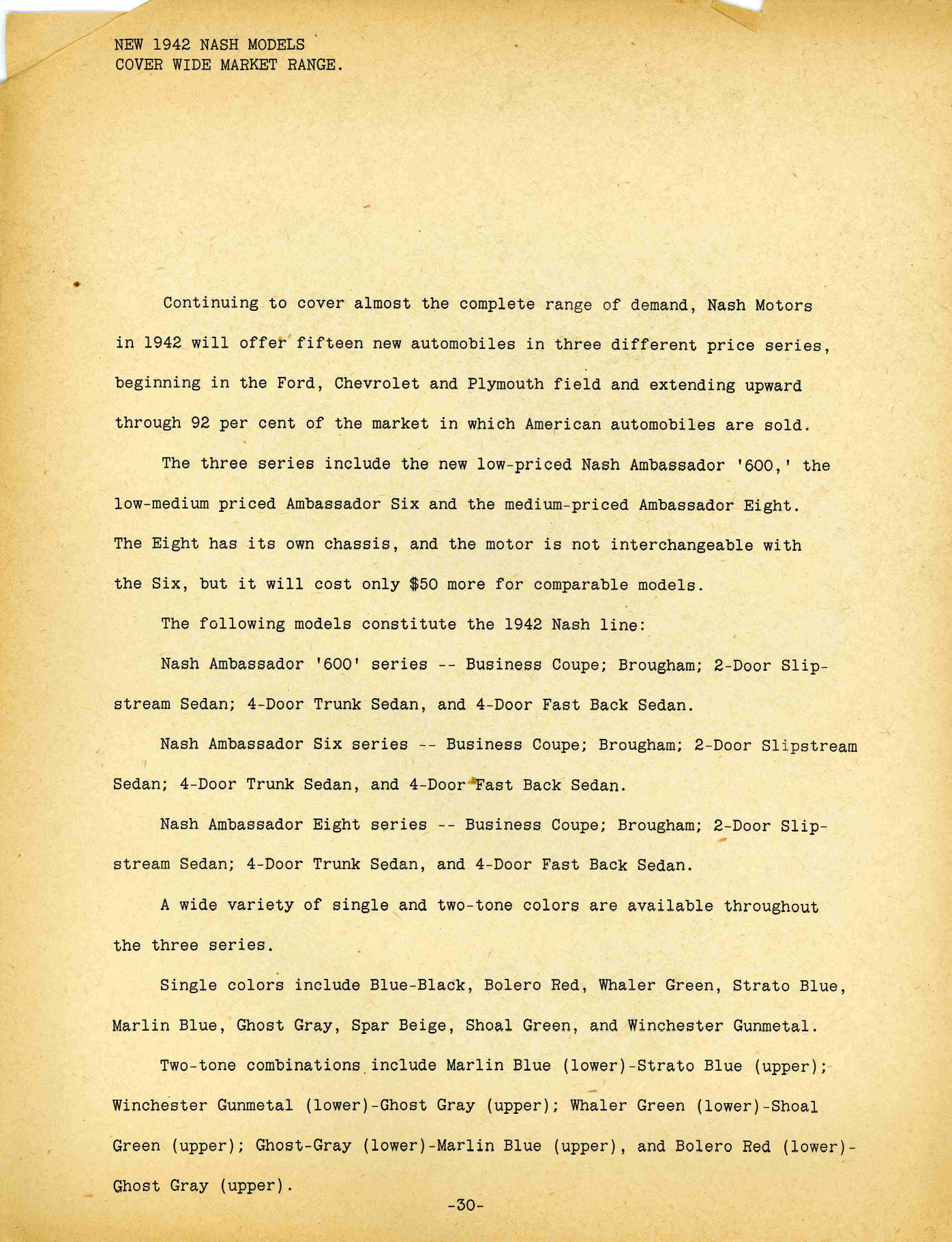 1942 Nash Press Kit Page 3